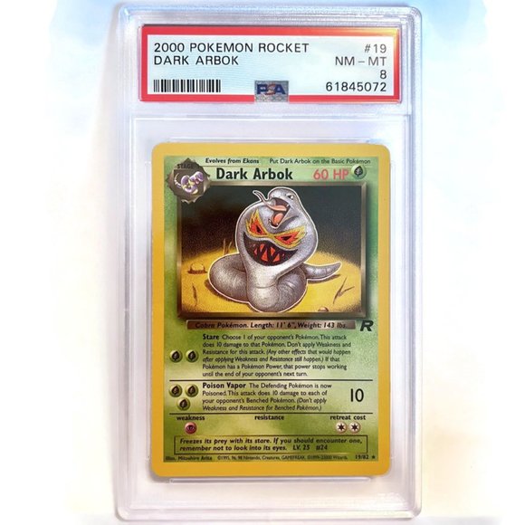 PSA 8 Dark Arbok NM - MT 19 Team Rocket Unlimited Non Holo Rare Pokémon 61845072 - Picture 1 of 2